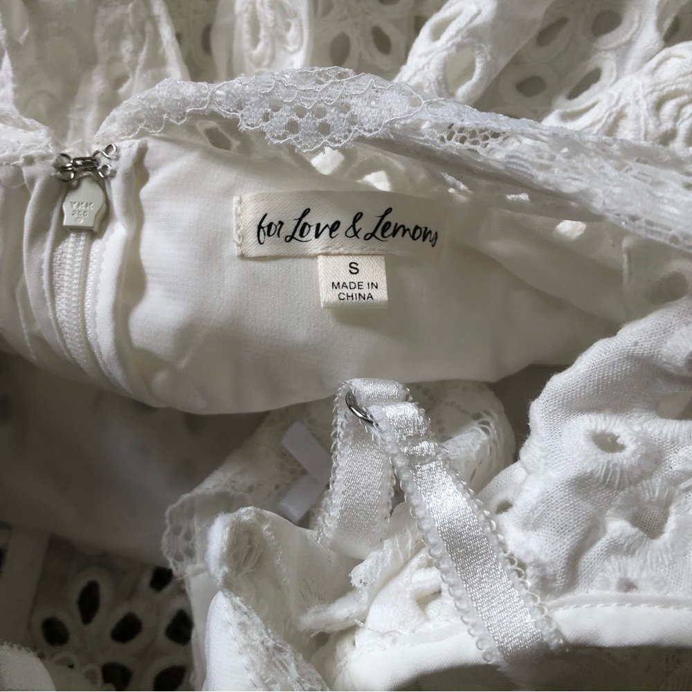 For Love and Lemons Becca Mini Dress Small Ivory - Picture 8 of 11